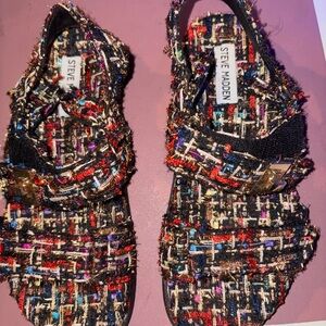 Steve Madden Women’s Multicolor Tweed Slingback Sandals 7.5